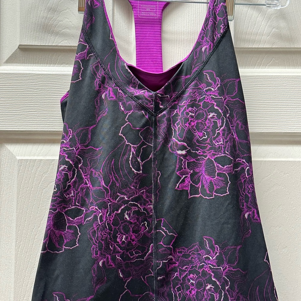 The North Face Black Tank Top with Pink Floral Pattern